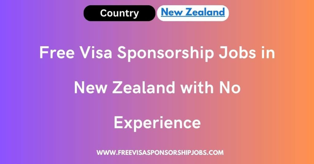 Free Visa Sponsorship Jobs in New Zealand with No Experience