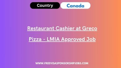 Restaurant Cashier at Greco Pizza - LMIA Approved Job