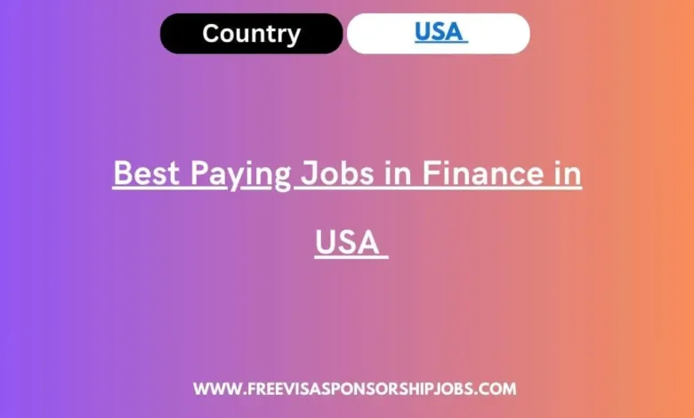 Best Paying Jobs in Finance in USA